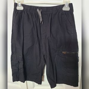 Boy's Black Shorts. Stretch Waist with Tie. Sz. 12